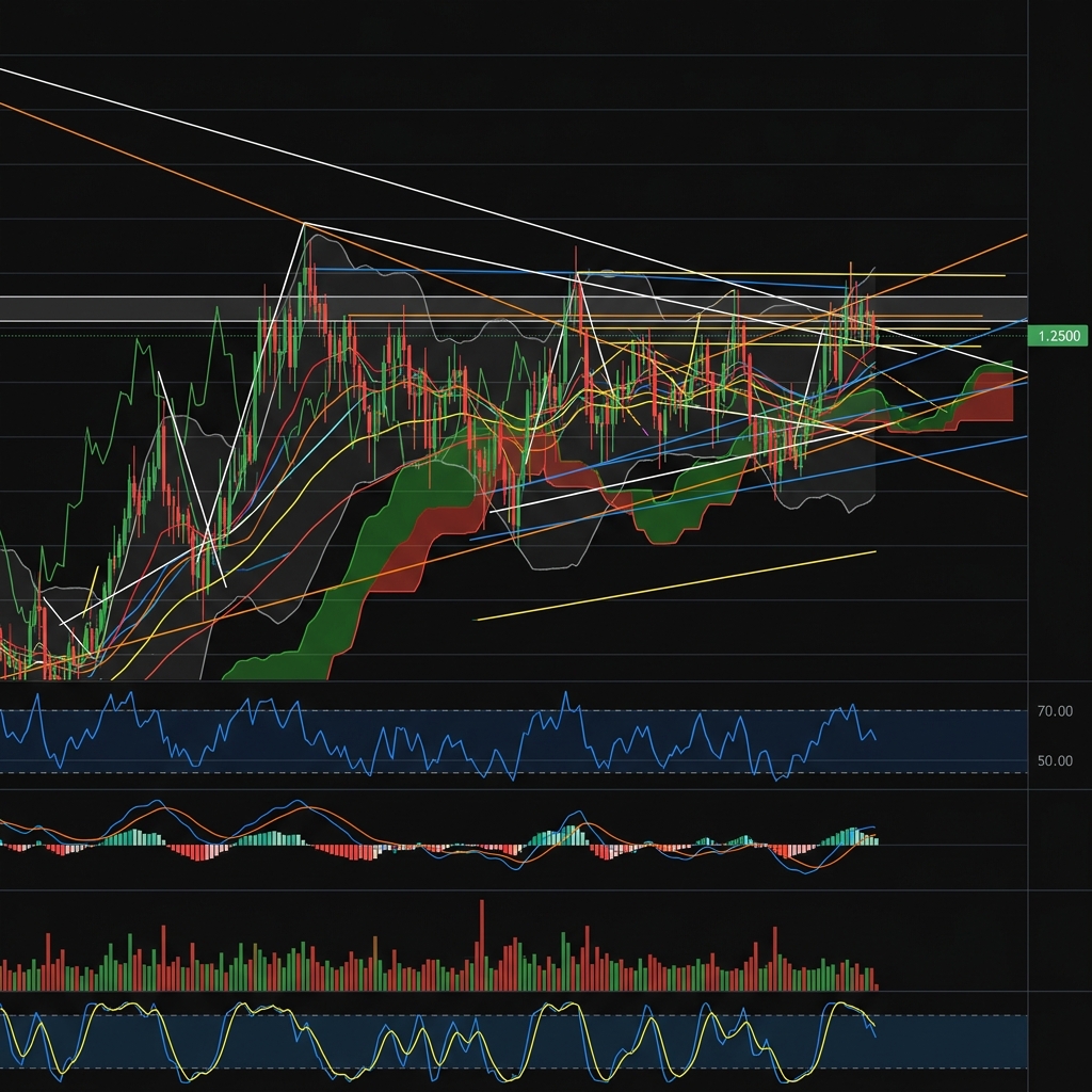 Messy TradingView chart with unclear signals